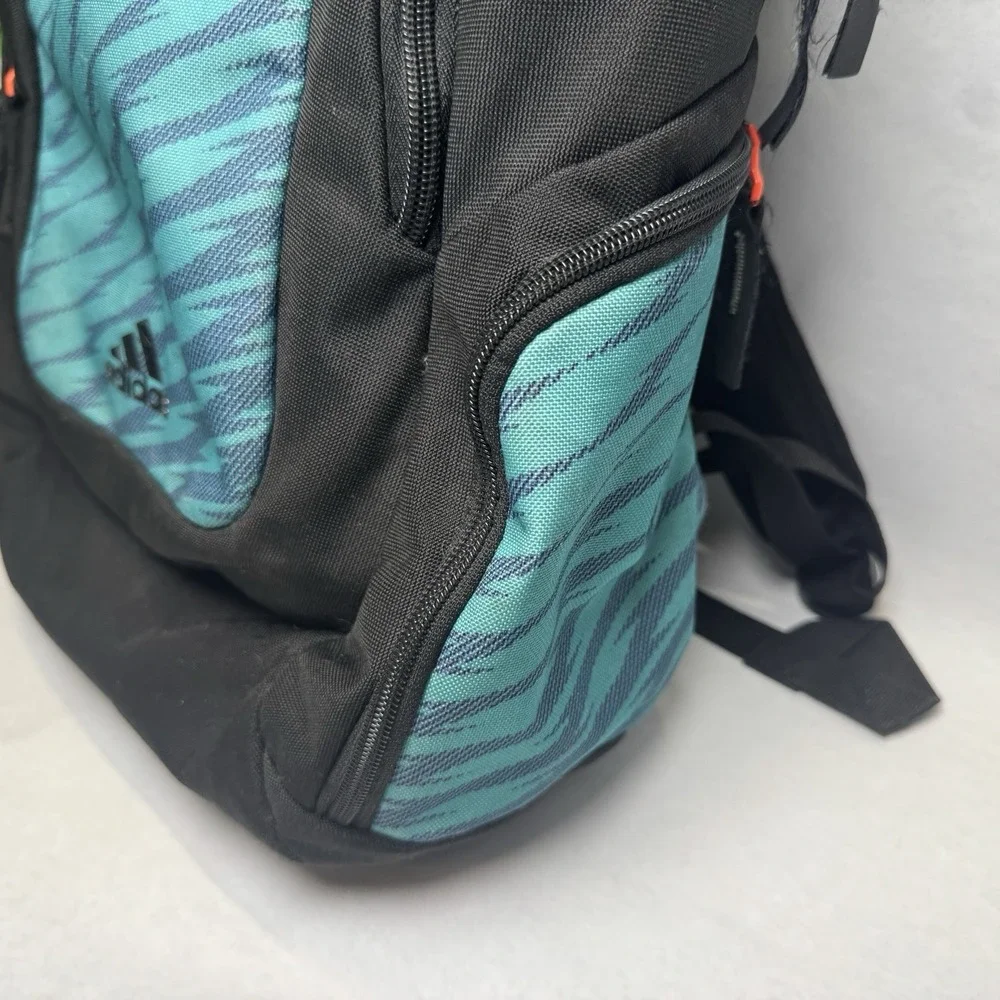 Adidas Backpack UltraRide Unisex Teal Blue Black Stripes 17